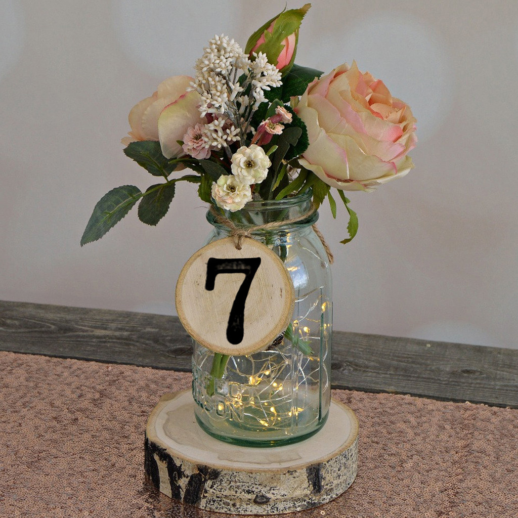 Wooden Craft Wedding Table Home Decor Rustic Hanging Ornament 1-10 Numbers DIY