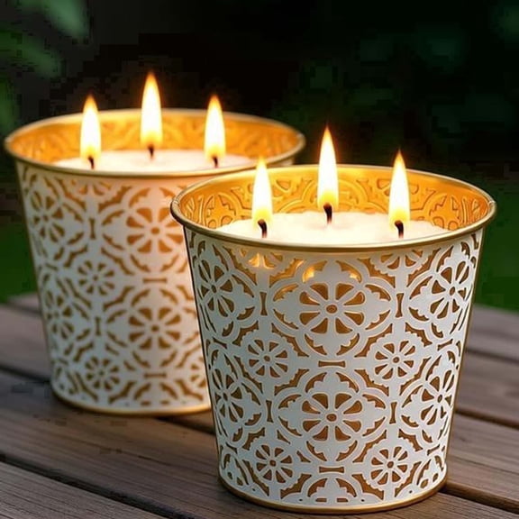 Giphtpoeet 2 Pack Indoor&Outdoor Citronella Candles Large 30oz 3-Wicks Soy Wax Lemongrass Candles, 180H