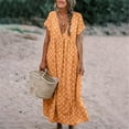 thumbnail image 4 of ITFABS Robes Décontractées à Manches Courtes pour Femmes, Imprimé Floral, Maxi, Amples, Robes de Plage, 4 of 6