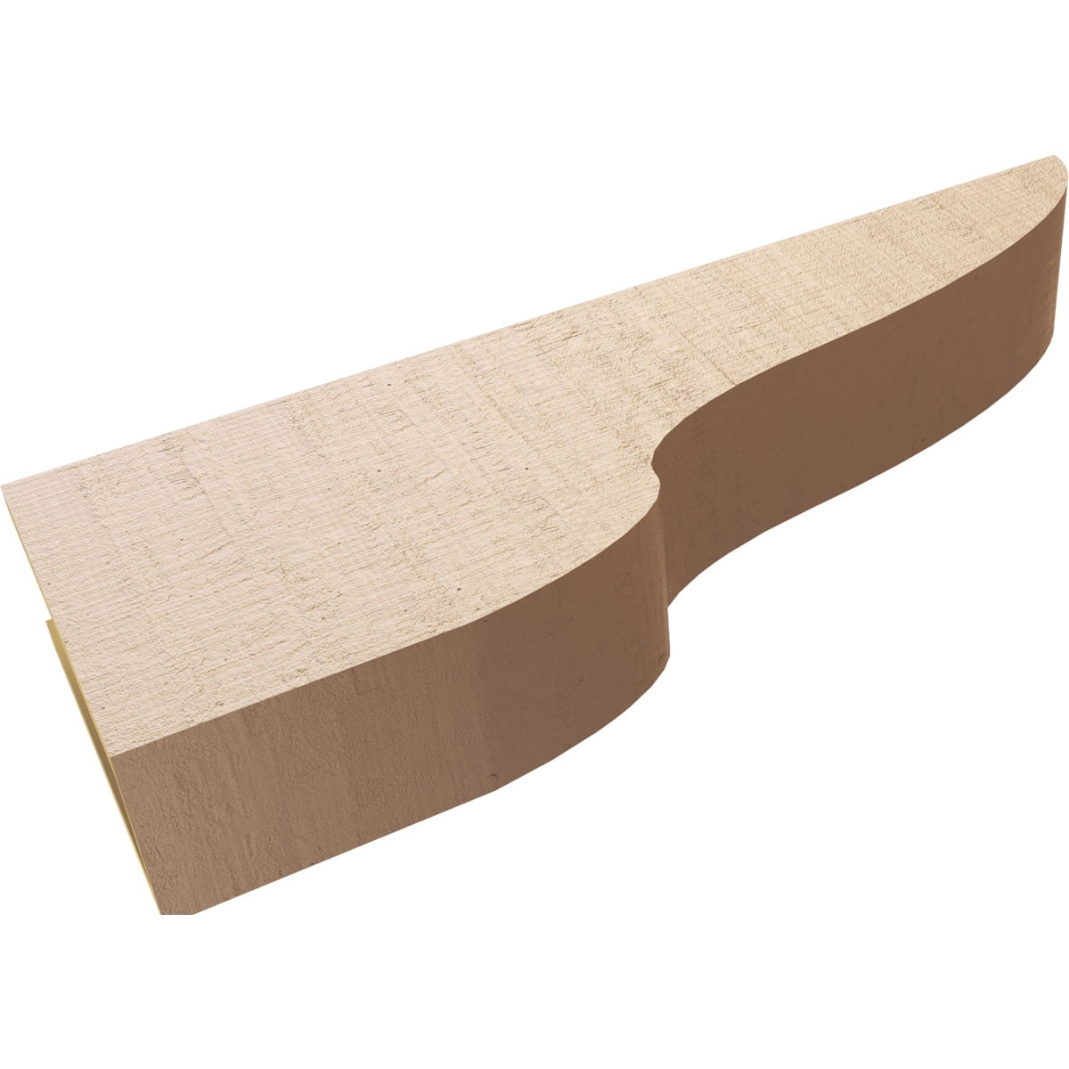 6"W x 36"D x 12"H Thin Greensboro Rough Cedar Woodgrain TimberThane Corbel, Primed Tan