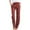 Wine, variant on Bxsruta Womens Pants, Women'S Spring Printed Elasticated Waist Full Length Casual Pants Nine-Point Pants, Beige M