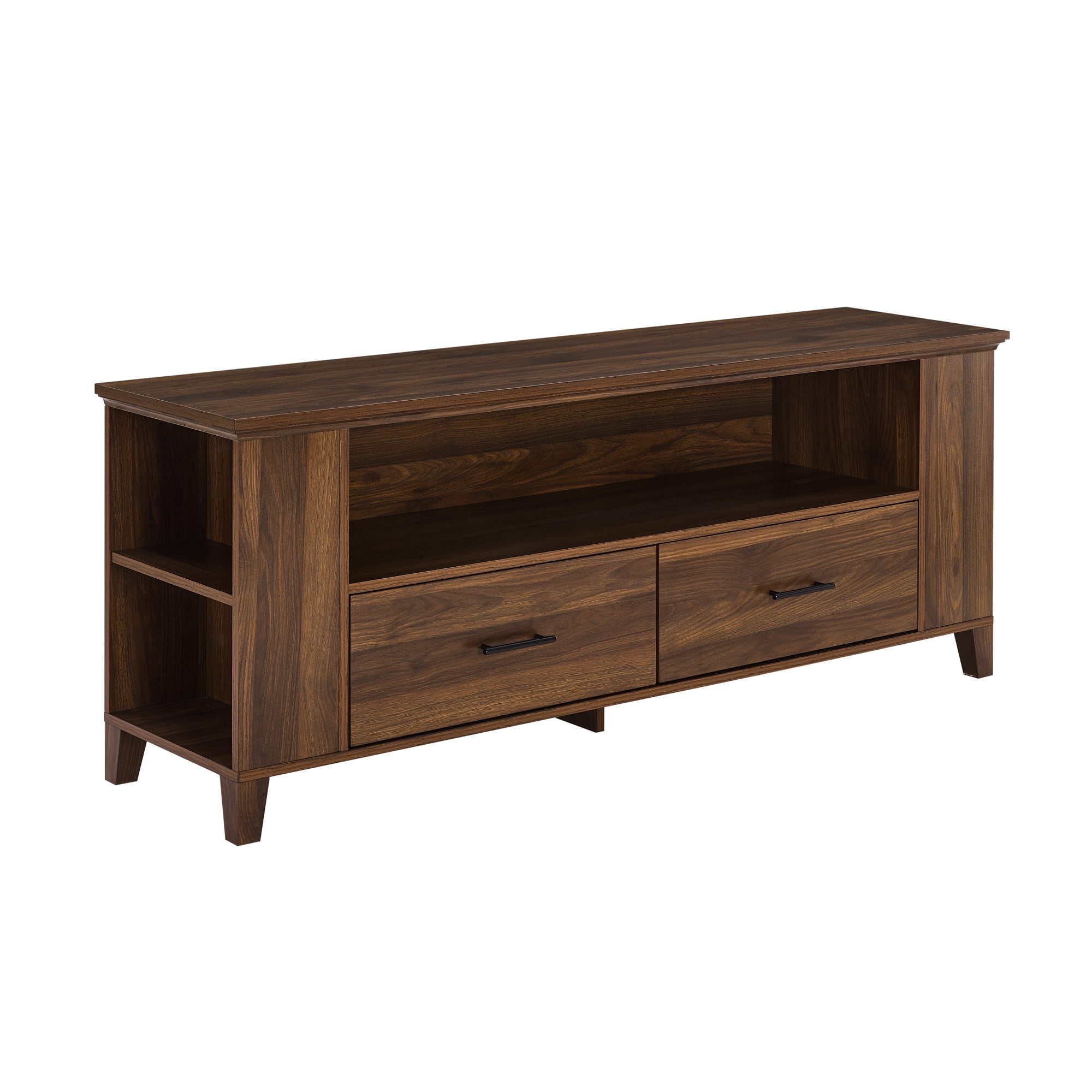 Dark Walnut TV Stand with Adjustable Shelves for TVs up to 65" by Manor Park