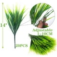thumbnail image 2 of 20 Bundles Artificial Outdoor Plants, Fake Wheat Grass Greenery Shrubs UV Resistant Faux Plastic Plants Garden Porch Window Box Décor (Grass) A, 2 of 5