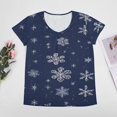 thumbnail image 4 of Christmas Gingerbread Snowflake Wrapping Paper Women's Blouse Short Sleeve Women's Top T-Shirt Spring Summer Clothes, 4 of 7