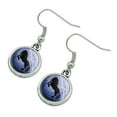 thumbnail image 2 of Black Friesian Horse Rearing Up in Storm Novelty Dangling Drop Charm Earrings, 2 of 4