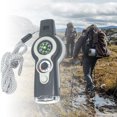 thumbnail image 3 of Emergency Whistle Compact Size Loud Crisp Sound Magnifying Glass Design High Decibel with LED Light Multi-function Whistle with Compass Thermometer Camping Supplies, 3 of 7