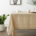 thumbnail image 5 of Hem Stitch Border Vintage Design Tablecloth Oatmeal 68" by 108" Oblong / Rectangle, 5 of 5