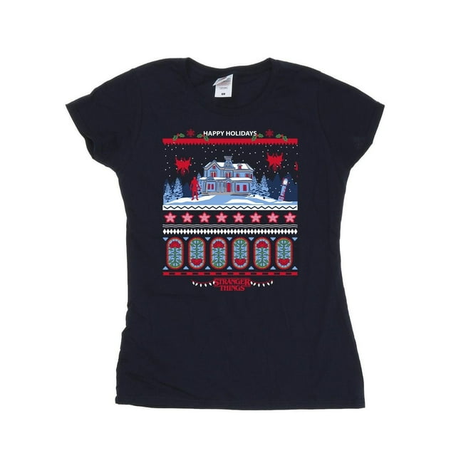 Netflix T-Shirt en Coton Fair Isle pour Femmes Stranger Things