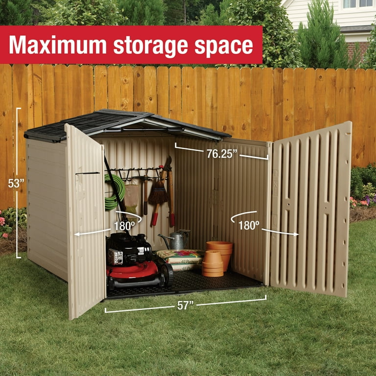 Rubbermaid 96 Cubic Feet Low-Profile Slide Lid Outdoor Storage