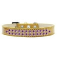 thumbnail image 1 of Two Row Purple Crystal Size 12 Gold Ice Cream Dog Collar, 1 of 1