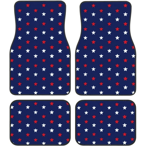 Car Floor Mats Set of 4, Oriental Antique Blue Kilim Rug Vehicle Front Rear Carpets Mats Car Floor Rugs Non-Slip Auto Foot Mats Car Accessories Universal Fit for Car SUV Truck Van