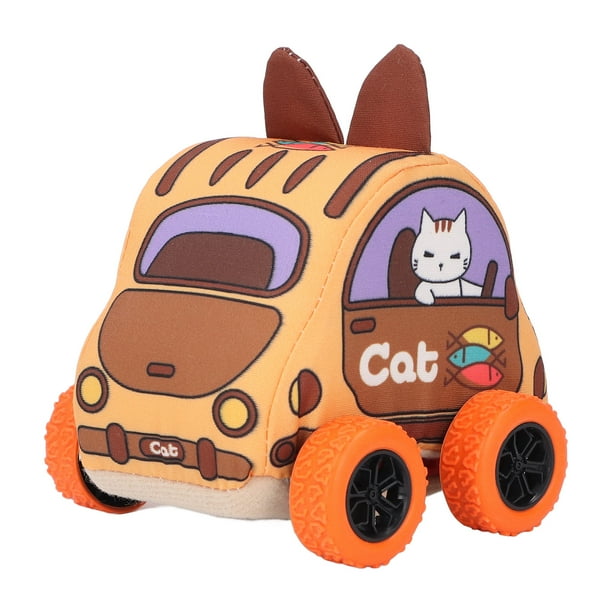 Tela Niños Tire Hacia Atrás Coche, Tela Caricatura Estuche de Transporte Tire Hacia Atrás Coches Interacción Entre e Hijos Suave Bebé Vehículo Juguete para 1 A 3 Años de