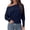 Navy, variant on PRETTYGARDEN Womens Off The Shoulder Batwing Long Sleeve Top Asymmetrical Off Shoulder Cinched Waist Shirts, Soft Knitted, Dressy Casual Blouses, Going Out Tops, Fall Fashion Winter Clothes