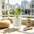 thumbnail image 4 of Medium Self Watering Flowerpot, Matte Octagonal Design for Desktop Mint Spider Plant, Worry Free During Travel Vacations, 4 of 6