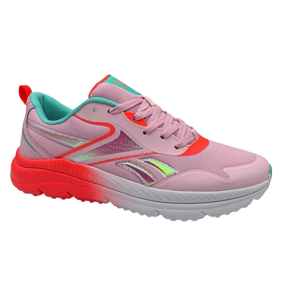 Reebok Youth Big Girls Rush Sneakers Size 7 Cherry Blossom Orange Aqua Lace Up