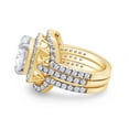 thumbnail image 4 of AFFY 3.50CT Cushion & Round Moissanite Diamond Halo Bridal Rings Set for Women 10K Solid Yellow Gold-10.5, 4 of 6