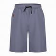 thumbnail image 4 of KPOPLK Men's Cargo Shorts Solid Color Drawstring Elastic Waist Stretch Cargo Pants With Pockets Casual Lightweight Above Knee Short Size M,Purple, 4 of 7