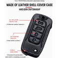 thumbnail image 6 of Key Fob Cover Compatible with Jeep Renegade 2015-2020 Keychain Case Holder Protector,Leather Keychain-black, 6 of 8