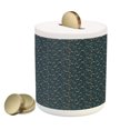 thumbnail image 1 of Leaves Piggy Bank, Autumn Season Theme with Falling Leaves Dried Herb with Circles on Dark Blue, Ceramic Coin Bank Money Box for Cash Saving, 3.6" X 3.2", Multicolor, by Ambesonne, 1 of 4