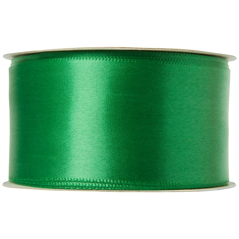 LEEQE Double Face Emerald Green Satin Ribbon 1-1/2 inch X 50 Yards  Polyester Emerald Green Ribbon for Gift Wrapping Very Suitable for Weddings  Party