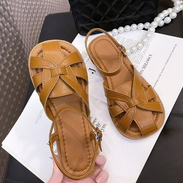 2023 femmes sandales été appartements gladiateur sandales femmes bout  ouvert à lacets sandales confortables Simple plage chaussures femmes  chaussures 