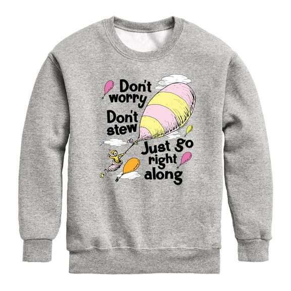 Dr. Seuss - Don't Worry Go Along - Toddler And Youth Crewneck Fleece Sweatshirt