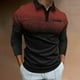 thumbnail image 1 of Blusa y camisa de manga larga con cuello vuelto para hombre, informal, estampada, con botones, de poliéster, 1 of 6