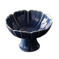 thumbnail image 3 of Frutero de cerámica con base decorativa para encimera de cocina, bandeja de frutas con forma de loto. Azul, 3 of 9