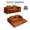 thumbnail image 4 of 79" Convertible Sofa Bed with Fixed-Shape Frame, Modular Folding Boneless Couch with Cylindrical Pillow, Corduroy Lounge Loveseat with Pull Out Bed, No Assembly Required, Orange, 4 of 7