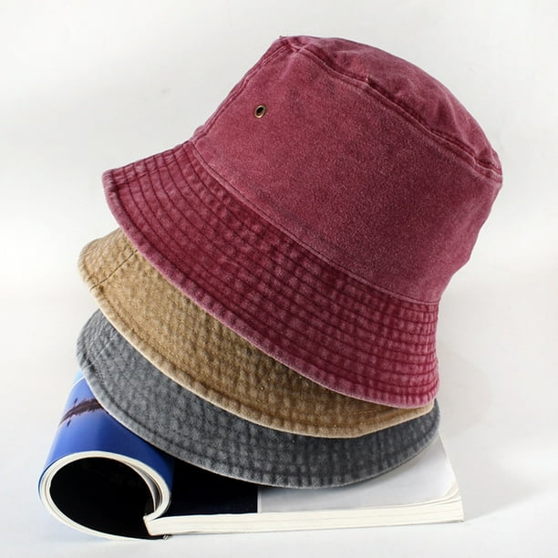 Koszal Fisherman Hat Vintage Foldable Denim Simple Style Bucket