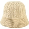 thumbnail image 3 of CoCopeaunts Women Bucket Hat Winter Thickness Fashion Knit Cloche Hat Solid Color Warm Crochet Cap for Outdoor Sport Walking, 3 of 8