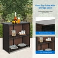 thumbnail image 4 of FDW Outdoor Furniture Set Wicker Bistro Set 3PCS Patio Bar Set with Two Stools for Patio Backyard Balcony,Blue Cushion, 4 of 7