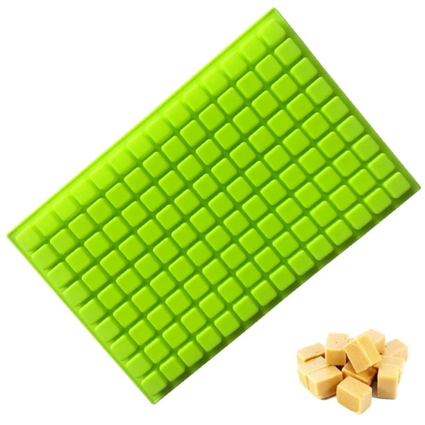 Xiao Hua Molde de silicona para cubitos de hielo de 126 cavidades, mini molde cuadrado para chocolate y dulces, utilizado para hacer chocolate casero, azúcar y cubitos de hielo, verde, 1 pieza