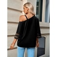 thumbnail image 6 of Purcoar Women's T-Shirt One Shoulder Short Horn Sleeve Top, 6 of 9
