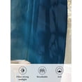 thumbnail image 6 of Sheer Curtains 54 Inch Length 2 Panels Set for Kitchen, Blue Ombre Semi Sheer Curtains for Windows, Coastal Beach Modern Abstract Art Voile Window Treatments Rod Pocket Curtain, 6 of 7