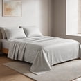 thumbnail image 2 of WVG Bamboo Sheet Set Queen Size, Soft Cooling Bedding Set, Embossed Stripe Design, Deep Pocket Fitted Sheet, Breathable Bamboo Bed Sheets for Hot Sleepers, 2 of 9