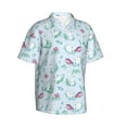 thumbnail image 3 of Xecao Rabbit And Butterfly print Hawaiian shirt - a stylish short-sleeve button-down for men, perfect for casual beach and tropical outings., 3 of 9