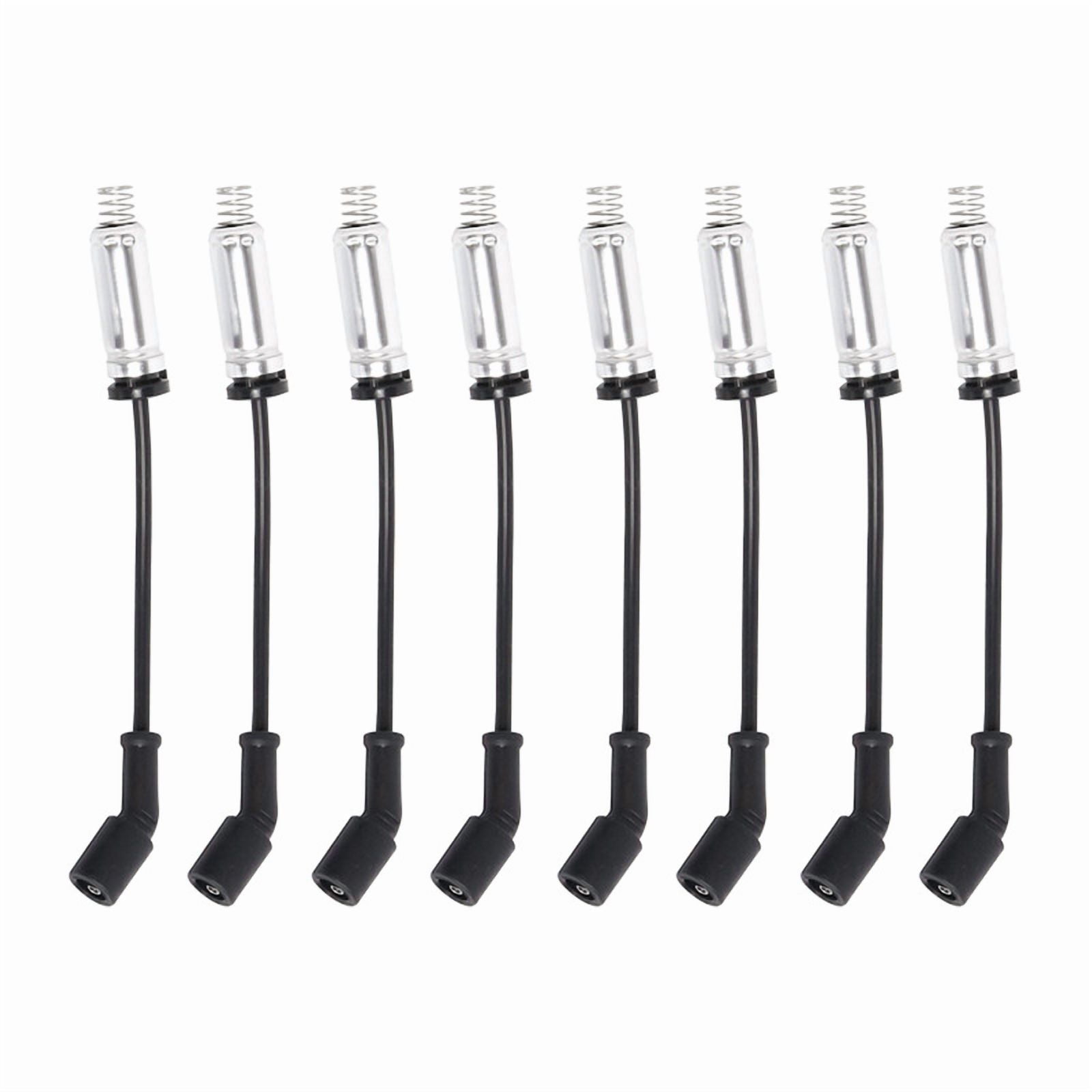 8 Pack D581 UF271 Square Ignition Coils and 748EE Spark Plug Wires Set For Cadillac Chevy GMC Escalade Silverado Avalanche Express Savana Suburban Tahoe Sierra 4.8L 5.3L 6.0L 8.1L