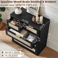 thumbnail image 4 of Leyaoyao Upright 5 Drawer Dressers for Bedroom, Boho Adult Wood Chest of Drawers Storage Cabinet for Living Room, Hallway, Black, 4 of 7