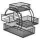 thumbnail image 1 of Cesta de fruta de metal de 3 niveles con organizador para bocadillos, pañuelos y accesorios. Negro, 1 of 9
