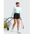 thumbnail image 2 of CRZ YOGA Girls Feathery-Fit Soft 2 in 1 Athletic Shorts Tennis Soccer Running Casual Liner Pockets Kids Teen, 2 of 6