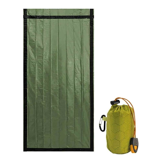 Fiudx Saco de Dormir de Emergencia para Exteriores, Ligero, con Película de Aluminio Pe, Impermeable y Resistente Al Desgarro, Mantiene El Calor, Ideal para Camping, Senderismo y Viajes, Talla Única,