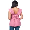 thumbnail image 2 of Blusa Maternidad Algodón Fresca Cómoda Ropa Embarazo Blusa Mujer Casual Con Encaje Color Rosa, 2 of 4