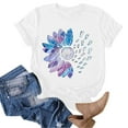 thumbnail image 4 of T-shirts Grande Taille pour Femmes, Imprimé Lettre, Manches Courtes, Col Rond, T-Shirt Décontracté, Blanc TG, 4 of 5