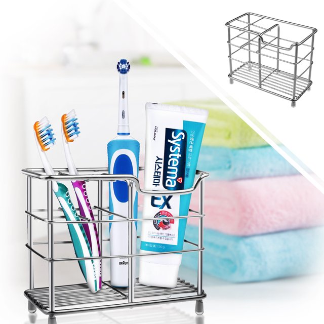 Shower Toothbrush Holder Stainless Steel Multifunctional Tooth Brush Holder for Bathroom, Sturdy