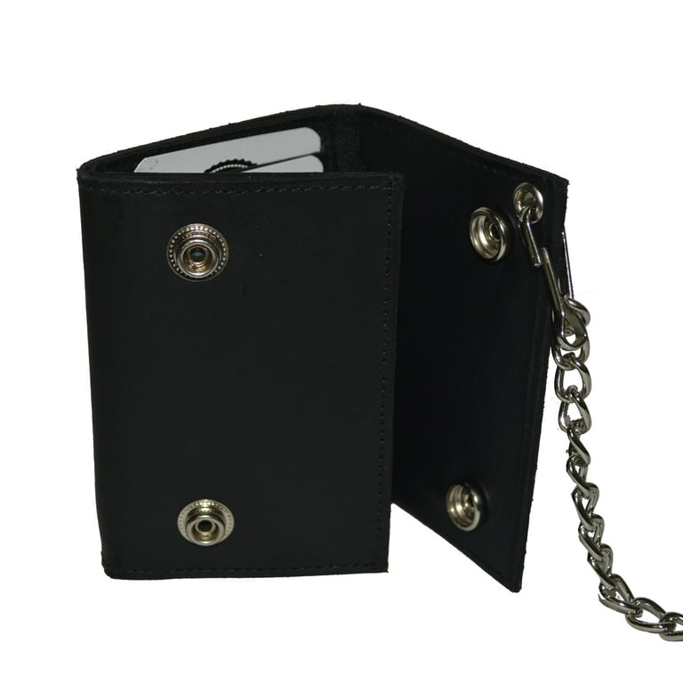 Plain black leather wallet deals