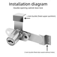 thumbnail image 4 of 16/19mm Double Door Lock 7-shaped File Cabinet Lock Mailbox Lock Zinc Alloy, 4 of 9