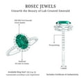 thumbnail image 5 of Rosec Jewels Lab Grown Emerald Oval Engagement Ring with Halo - 6X8 mm - Emerald Diamond Ring - AAAA Quality Certified, 18K White Gold, US 12.00, 5 of 8