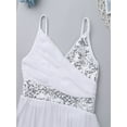 thumbnail image 5 of YiZYiF Girls V-Neck Sequined Ballet Dance Dress Lyrical Performance Camisole Leotard White 5-6, 5 of 7