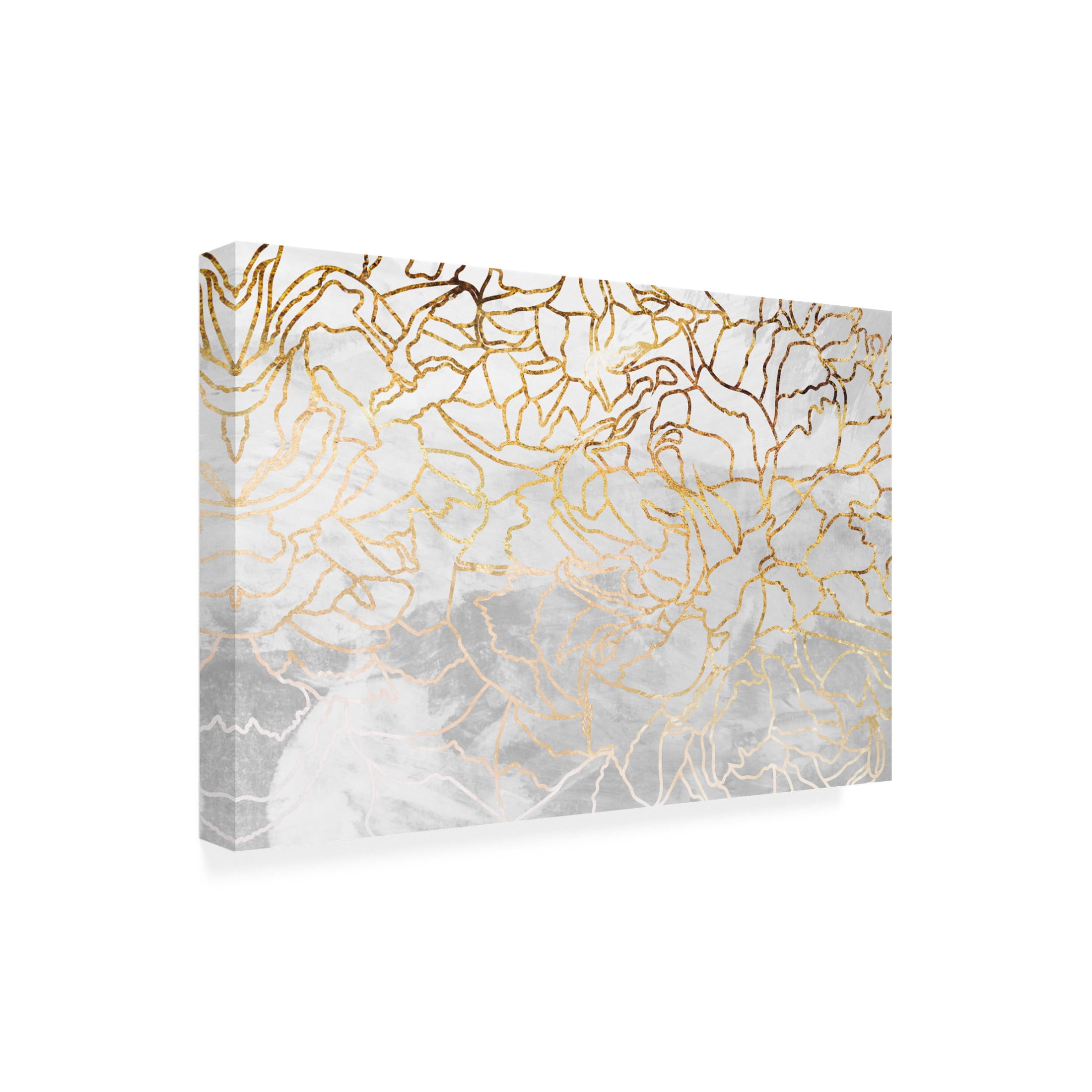 Trademark Fine Art Sarah Manovski Abstract gold line art wall mural Canvas Wall Art